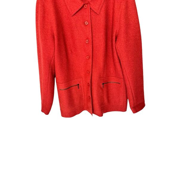 Talbots Vintage Orange Alpaca Blend Fall Button Front Chore Jacket Size 1X - Picture 4 of 12